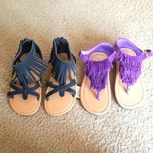 2 pair cute fringe sandals